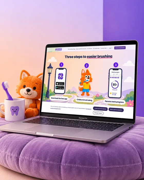 My Dental Buddy website on a laptop